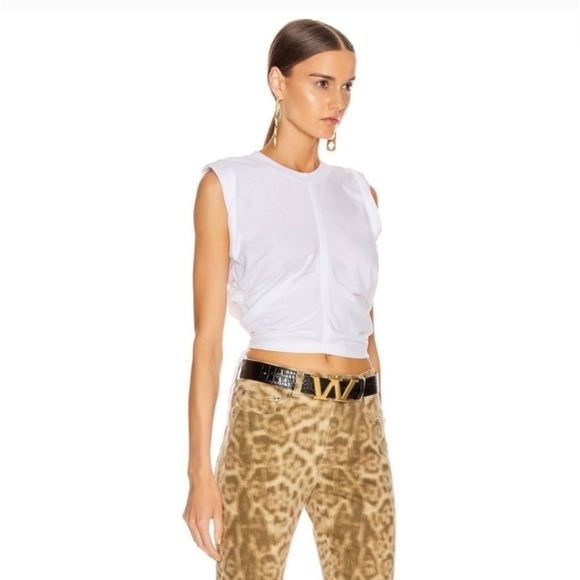 ALEXANDER WANG High Twist Crop Top With Ties In White Size M - Picture 1 of 14